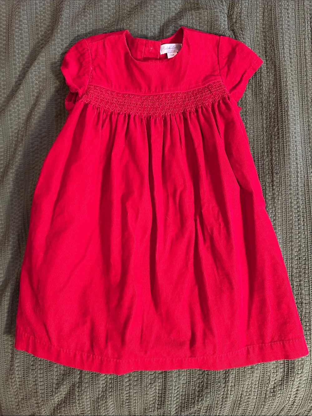 Ralph Lauren Corduroy Red Dress, 24m